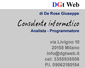Consulente Informatico - Analista Programmatore - Realizzazione Software Gestionale Personalizzato e Sito Internet Professionali - Via Livigno 10, 20158 Milano, Lombardia